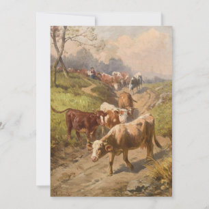 Rundvee op zonneschijn met Shepherd Feestdagenkaart
