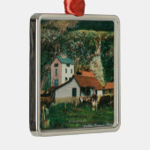 Rundvee tussen Barns SceneSkagway, AK Metalen Ornament (Rechts)