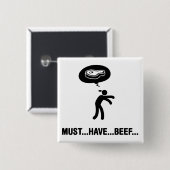 Rundvee Vierkante Button 5,1 Cm (Voorkant /achterkant)