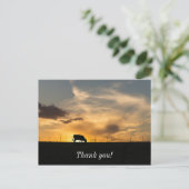 Rundvee Zonsondergang Silhouet Briefkaart (Staand voorkant)