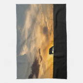 Rundvee Zonsondergang Silhouet Theedoek (Verticaal)