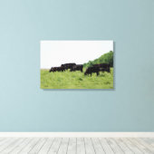 Rundvee Zwart Angus Verpakt Canvas (Insitu (Houten vloer))