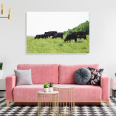 Rundvee Zwart Angus Verpakt Canvas (Insitu (Woonkamer))