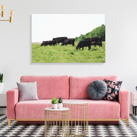 Rundvee Zwart Angus Verpakt Canvas (Insitu (Woonkamer))