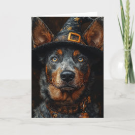 Rundveehond Halloween Feestdagen Kaart