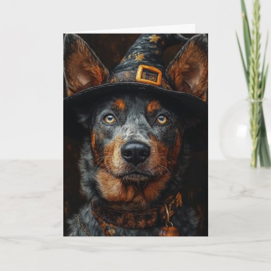 Rundveehond Halloween Feestdagen Kaart (Voorkant)