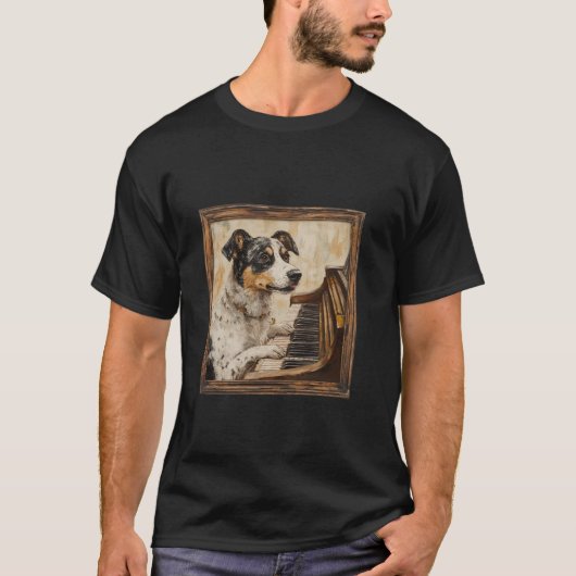 Rundveehond Pianohond T-shirt (Voorkant)
