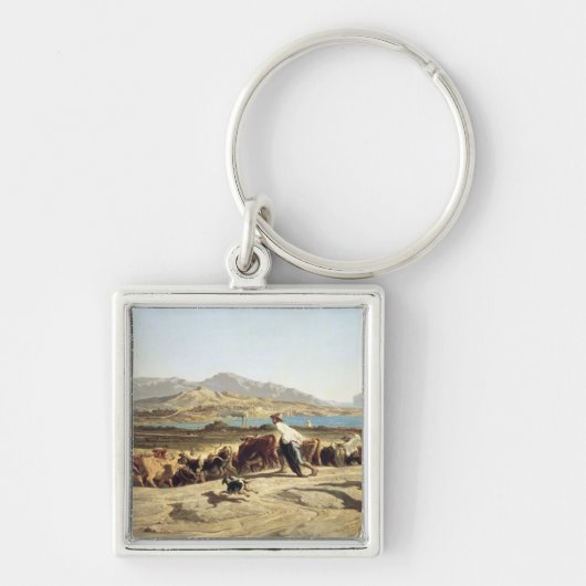 Rundveerij nabij Marseille, 1853 (olie op canva) Sleutelhanger (Voorkant)