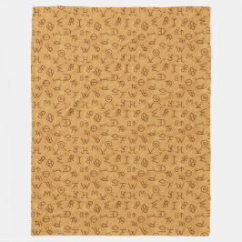 Rundveermerken op bleek leder fleece deken