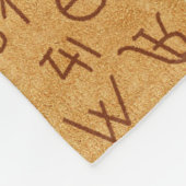 Rundveermerken op bleek leder fleece deken (Hoek)