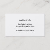 Rundveeteelt Visitekaartje (Achterkant)