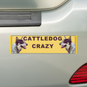 Rundvehond Krazy bumper sticker (Op auto)