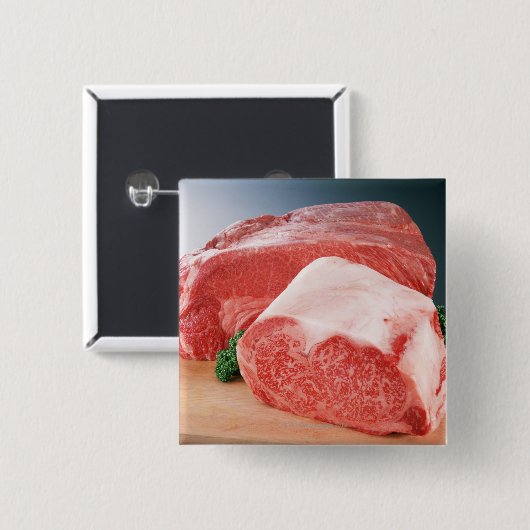rundvlees 3 vierkante button 5,1 cm (Voorkant /achterkant)