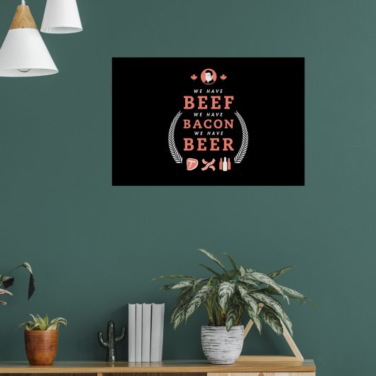 Rundvlees Bacon Beer Classic Poster (Woonkamer 1)