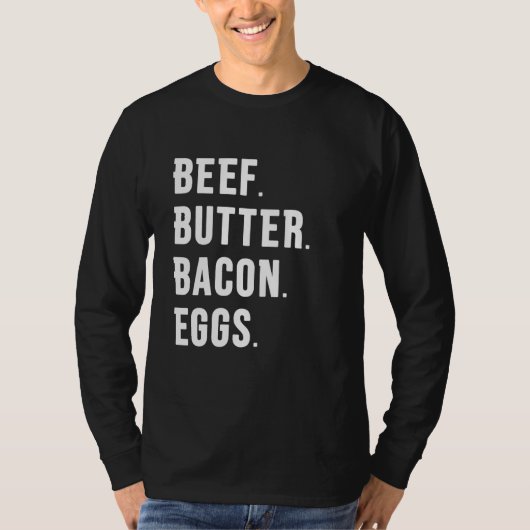 RUNDVLEES. BOTER. SPEK. EIEREN. T-SHIRT (Voorkant)