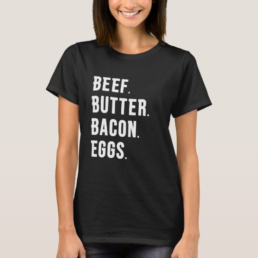 RUNDVLEES. BOTER. SPEK. EIEREN. T-SHIRT (Voorkant)