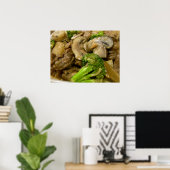 Rundvlees, broccoli & champignon roerbak poster (Thuiskantoor)