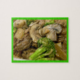 Rundvlees, broccoli en champignonbroed legpuzzel