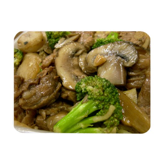 Rundvlees, broccoli en champignonbroed magneet (Horizontaal)