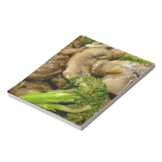 Rundvlees, broccoli en champignonbroed notitieblok (Linkerzijde)