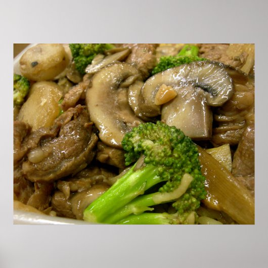 Rundvlees, broccoli en champignonbroed poster (Voorkant)