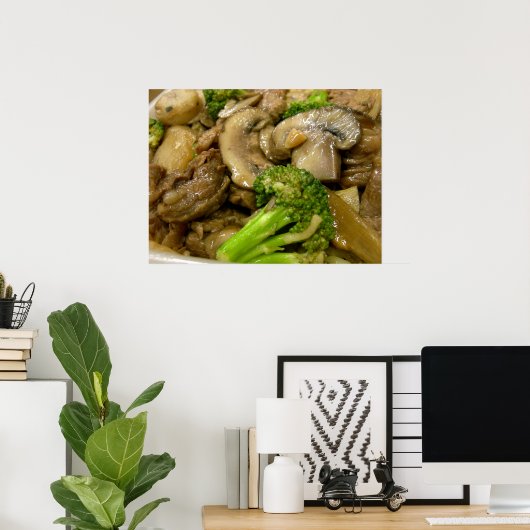 Rundvlees, broccoli en champignonbroed poster (Thuiskantoor)
