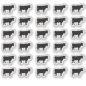 Rundvlees Bruiloft Plaatskaart Eten Maaltijd Menu Sticker (Voorkant)