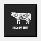 rundvlees Butcher Chef Cook Funny Smoke Magneet (Voorkant)