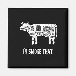 rundvlees Butcher Chef Cook Funny Smoke Magneet