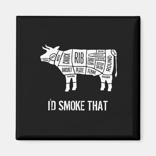 rundvlees Butcher Chef Cook Funny Smoke Magneet (Voorkant)