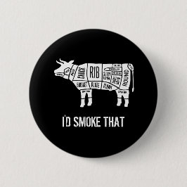 rundvlees Butcher Chef Cook Funny Smoke Ronde Button 5,7 Cm