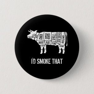 rundvlees Butcher Chef Cook Funny Smoke Ronde Button 5,7 Cm