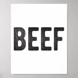 Rundvlees cadeau voor mannen BBQ vlees liefhebbers Poster