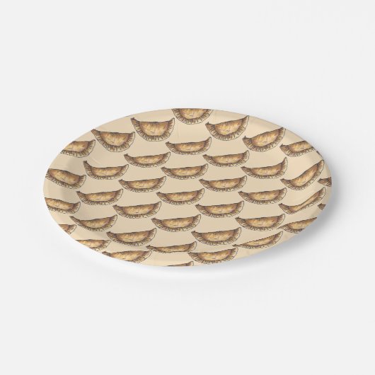 Rundvlees Empanadas Spaans-Latijns-Amerikaanse voe Papieren Bordje (Gekanteld)