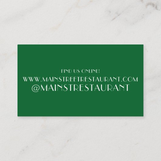 Rundvlees en Broccoli-Chinees restaurant met uitke Visitekaartje (Achterkant)