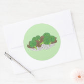 Rundvlees en Broccoli-Chinees Takeaway Takeout Foo Ronde Sticker (Envelop)