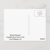 Rundvlees en mosterd briefkaart (Achterkant)