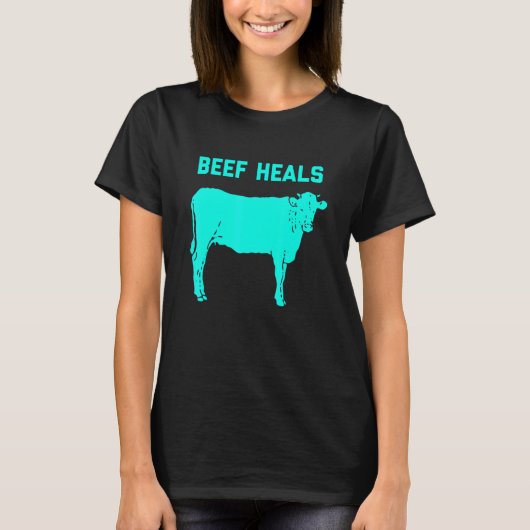Rundvlees geneest koe steak vlees t-shirt (Voorkant)