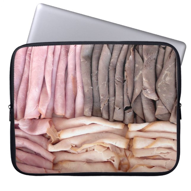 rundvlees Ham Turkey Platter Laptop Sleeve (Voorkant)