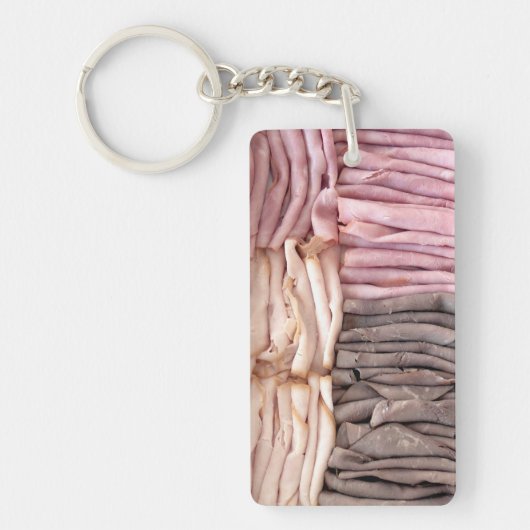 rundvlees Ham Turkey Platter Sleutelhanger (Voorkant)