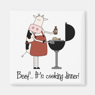 Rundvlees... Het is het koken van het diner! Grapp Magneet