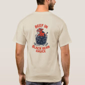 Rundvlees in Black Bean Saus Fun Design T-shirt (Achterkant)