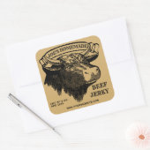  rundvlees Jerky Bull Sjabloon Vierkante Sticker (Envelop)