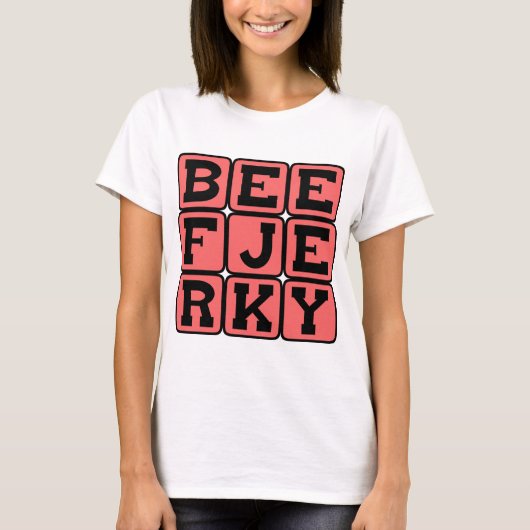 Rundvlees Jerky, gedehydrateerd T-shirt (Voorkant)