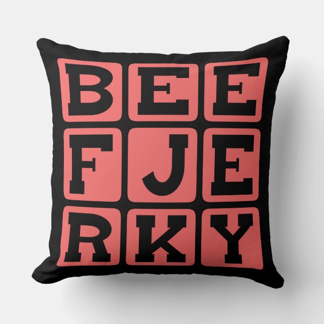 Rundvlees Jerky, Uitgedroogde Snack Kussen (Voorkant)