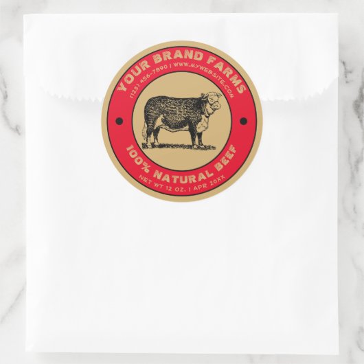  rundvlees Label Sjabloon (Tas)