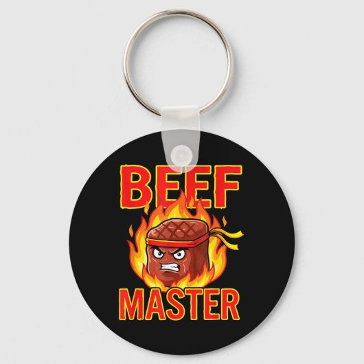 Rundvlees Master Grappige Steak Grill Barbecue Sleutelhanger (Voorkant)
