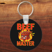 Rundvlees Master Grappige Steak Grill Barbecue Sleutelhanger (Voorkant)