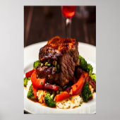 Rundvlees met rijst en groenten | AI Art Poster (Voorkant)