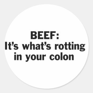 Rundvlees roteert in uw colon ronde sticker